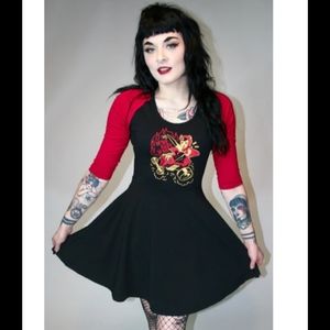 Sourpuss hell burn baby burn raglan dress